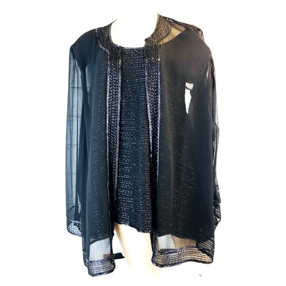 J Kara Tops - J- KARA New York Vintage Formal Beaded Top & Jacket Sz 3X Evening Wear Cocktail